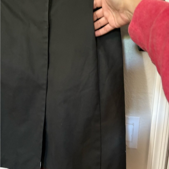 Barneys New York Made in Italy Black Long Streamlined Cotton Coat. Pockets - Picture 15 of 16
